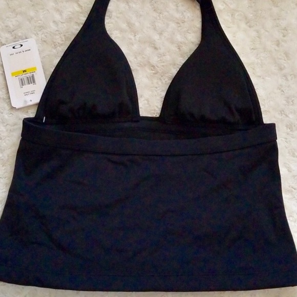 NWT Oakley Cove black halter tankini top -sz M - Picture 5 of 11